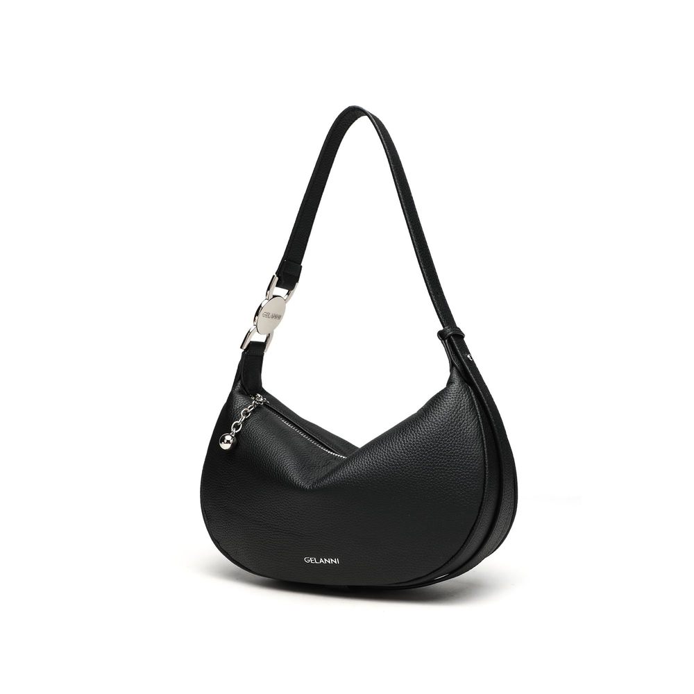 Black Hobo Tote Bag, 10.2 X 8.3 X 3.5 Inches, Solid, Cross-Body, :P